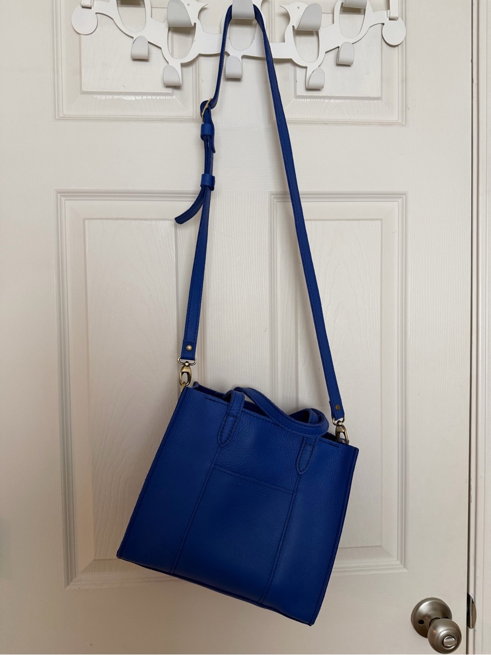 Portland Leather Lola Molino Blue Pebbled Crossbody - Picture 4 of 5